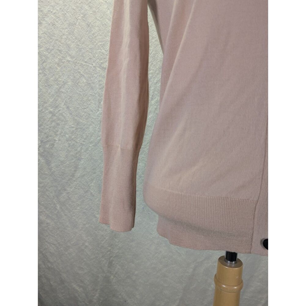 NWOT J.Crew 100% merino wool LS jeweled button-up cardigan mauve Size Medium - Picture 8 of 10